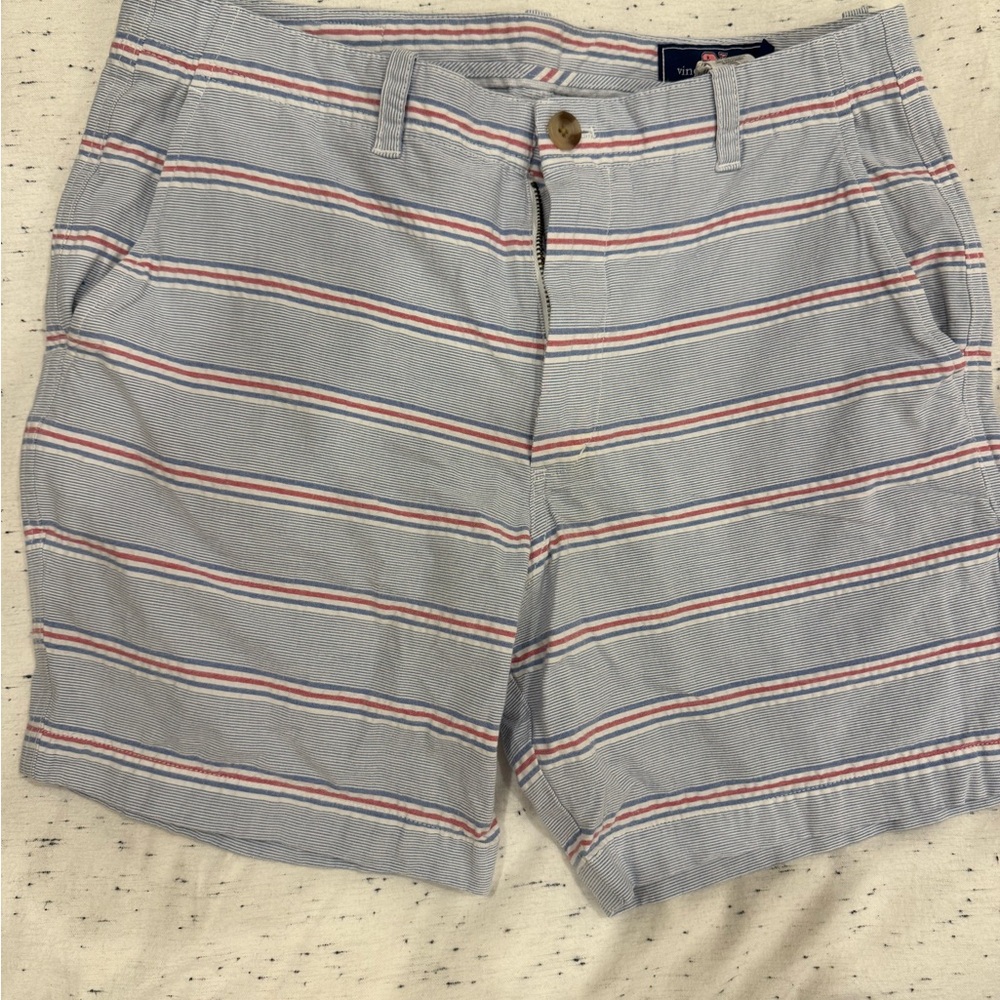 Vineyard Vines Blue Striped Men's Flat Front Shorts